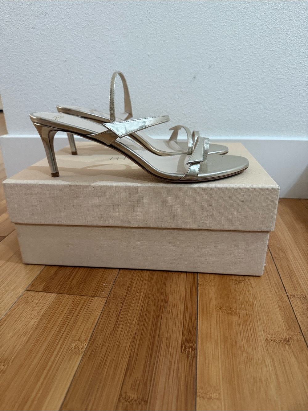 Alexandre Birman Metallic Silver Slingback Heels